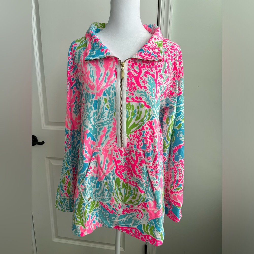 Lilly Pulitzer Quarter Zip Pullover GUC Size Large